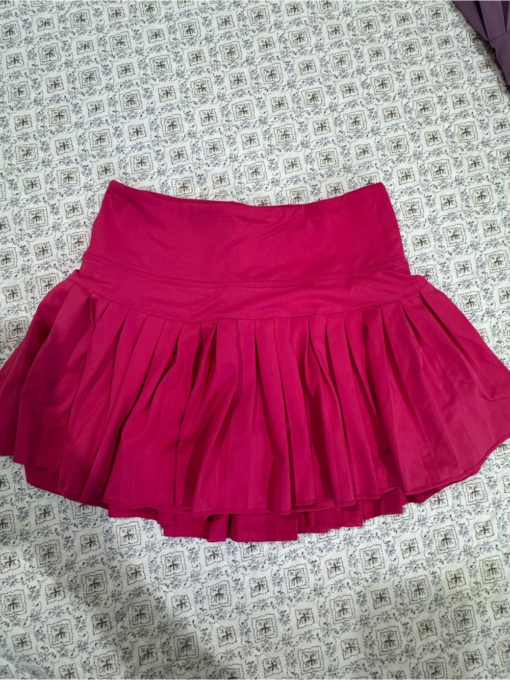 Girls' Fuchsia Pleated Skirt - Comfortable Stretch Waist